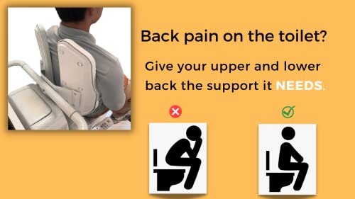 Fix Position Toilet Back Support — 2-Panel Backrest Toilet Assistance for Elderly — Lumbar Support for Bathroom — Ultra-Comfortable Bathroom Toilet Support — Accessible Handicap Toilet Aid
