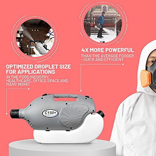 Vectorfog Electric Cold Fogger for Applying Disinfectants C150+ ULV Pest Control Fogger for Commercial Use- Powerful and Efficient Disinfectant and Pest Control Machine (Free Shoulder Strap)